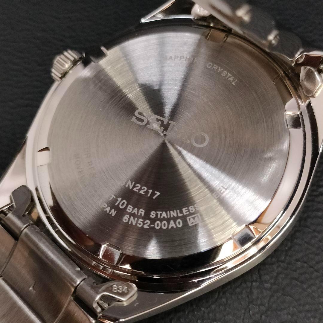 極美品　SEIKO　セイコー　ブルー　シルバー　クォーツ　電池式　腕時計　メンズ