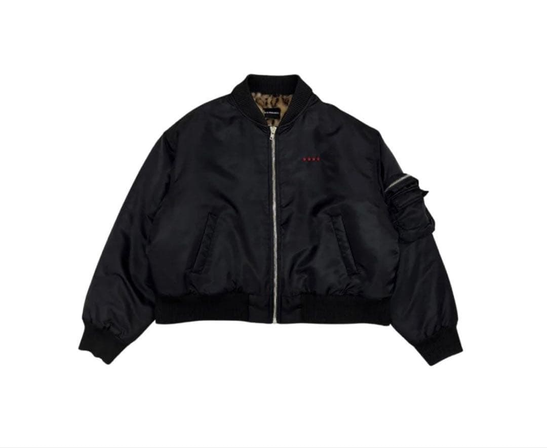 9/S PROJECTMA-1BLACK レオパード柄MA-1ジャケット