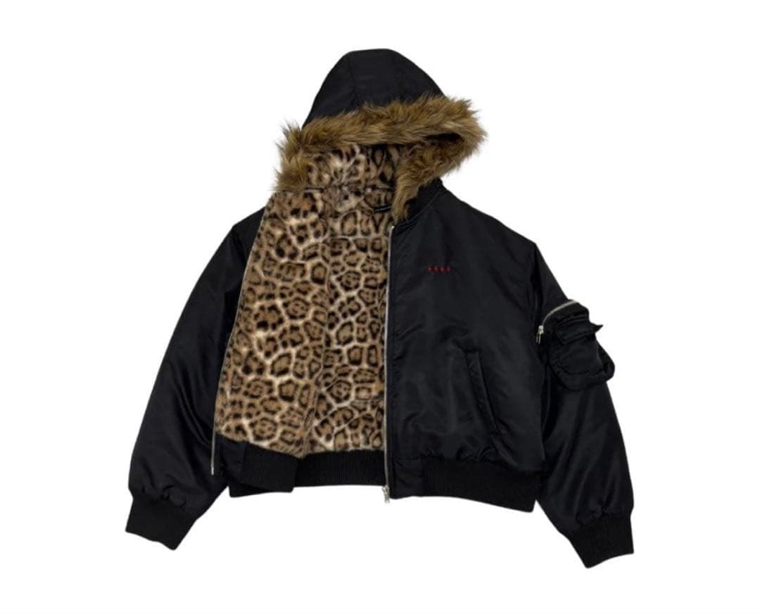 9/S PROJECTMA-1BLACK レオパード柄MA-1ジャケット
