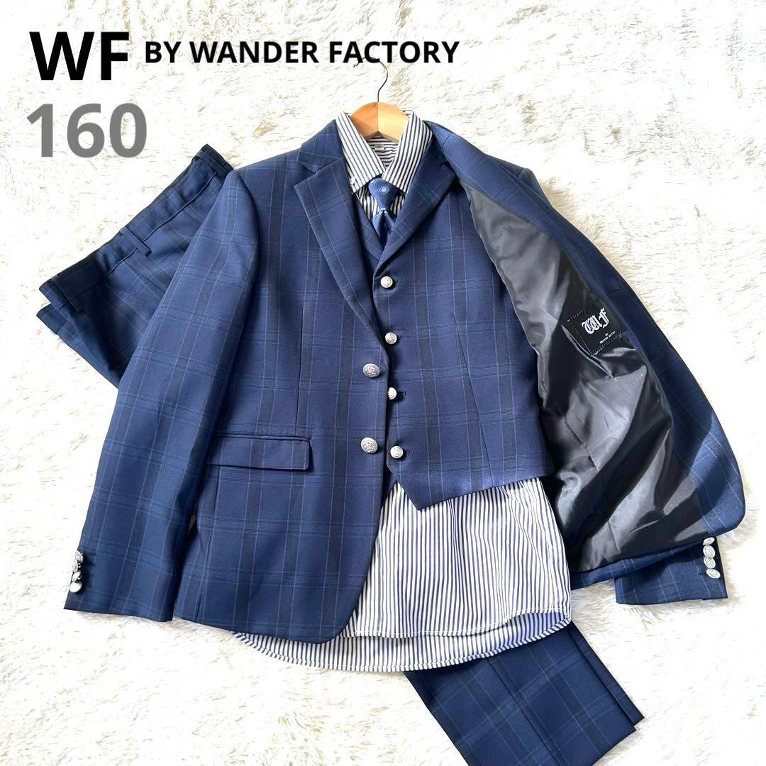 WF 卒業式 フォーマルスーツ スリーピース セットアップ 5点セット ネイビー