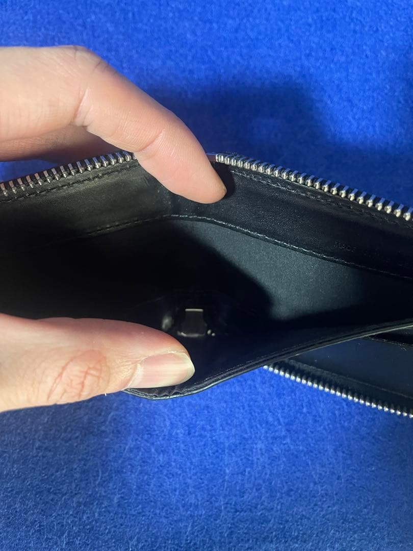 Maison Margiela 二つ折り財布 ブラック/ホワイト　ペンキ加工