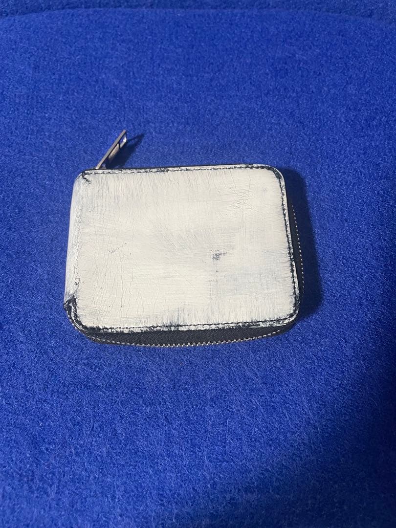 Maison Margiela 二つ折り財布 ブラック/ホワイト　ペンキ加工
