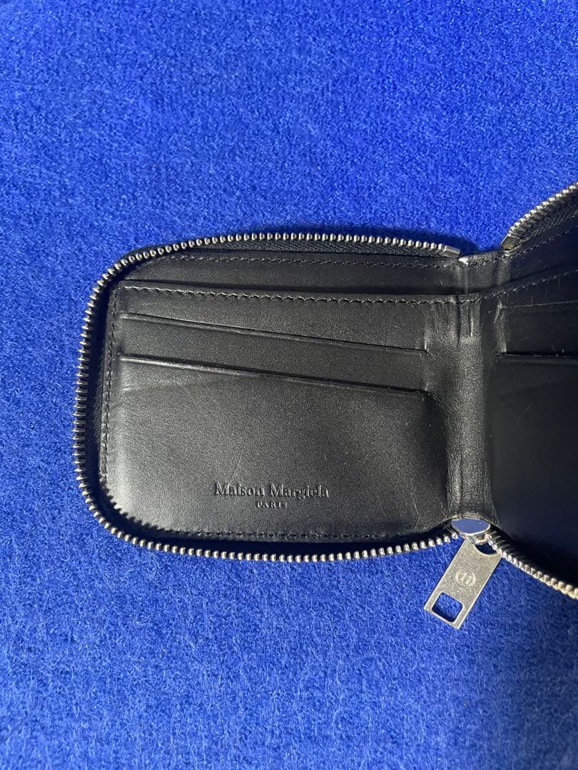 Maison Margiela 二つ折り財布 ブラック/ホワイト　ペンキ加工