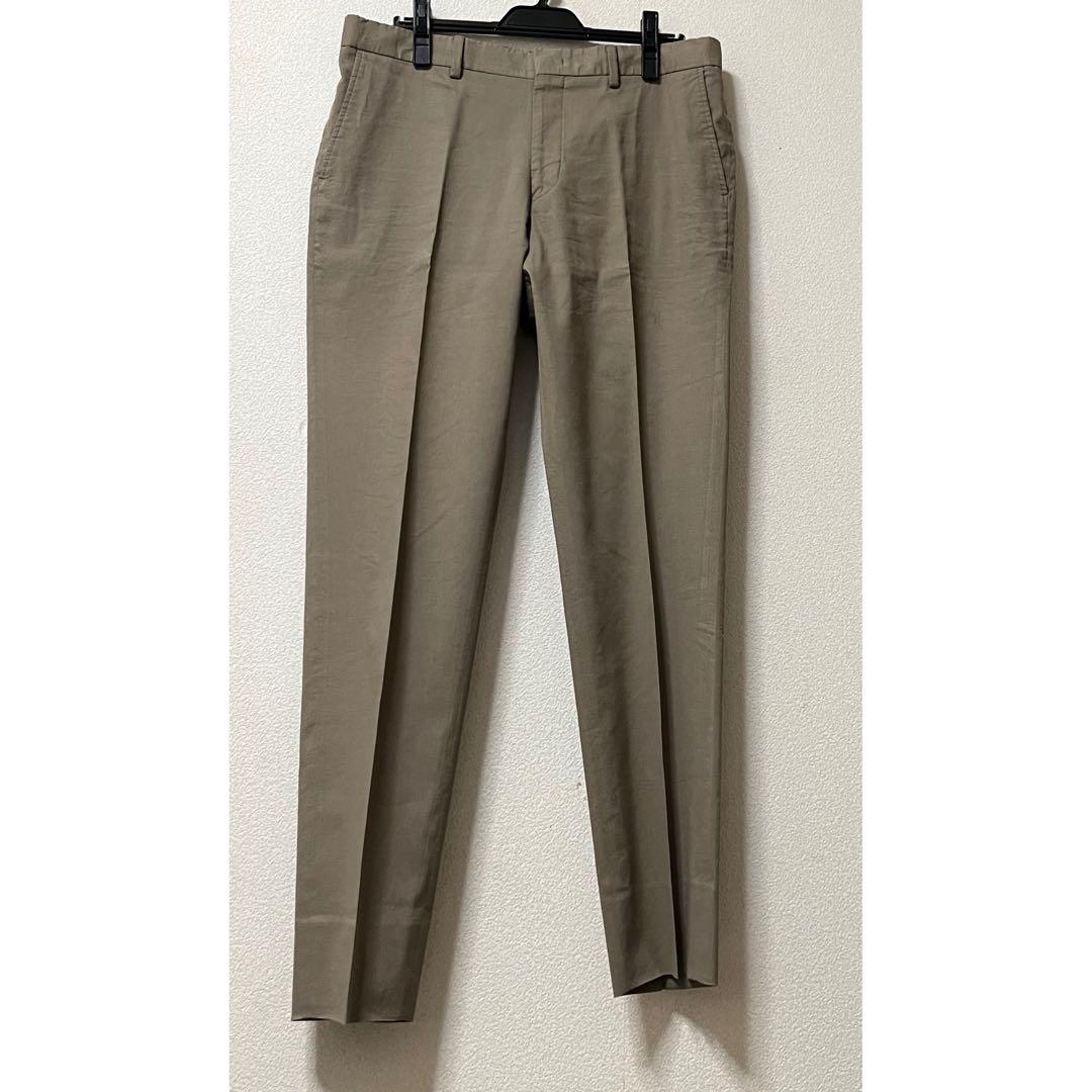 美品 トゥモローランド ストレッチリネンスリムスラックス サイズ50