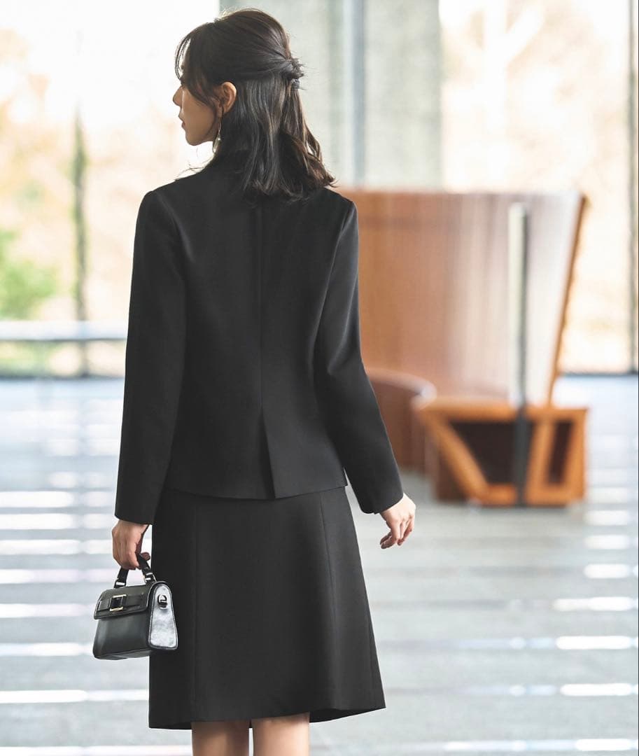 未使用　3L スーツ　黒　ジャケット　スカート　洗える　大きい　通勤　ブラック