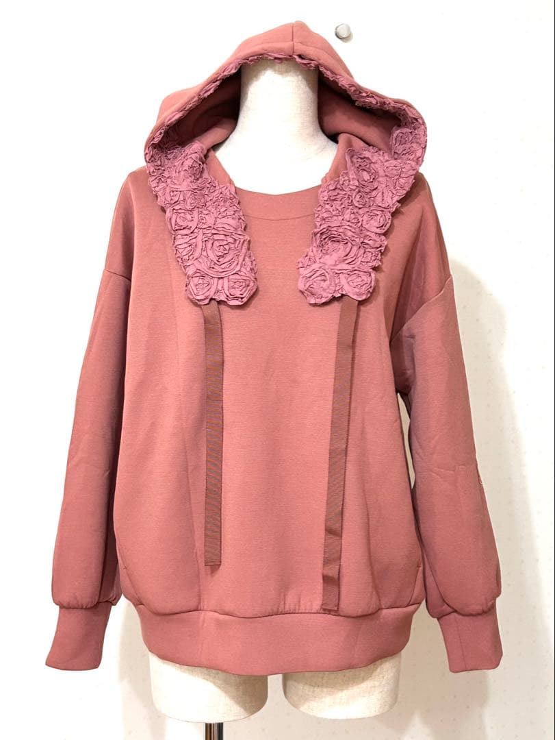 INGEBORG インゲボルグ 薔薇 フリル パーカー フーディ ゆったり