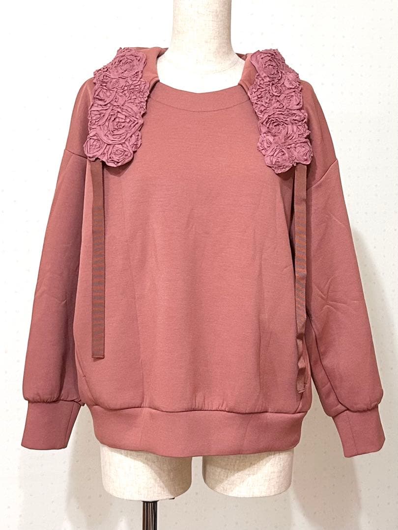 INGEBORG インゲボルグ 薔薇 フリル パーカー フーディ ゆったり