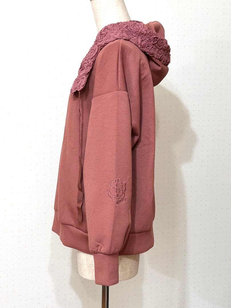 INGEBORG インゲボルグ 薔薇 フリル パーカー フーディ ゆったり