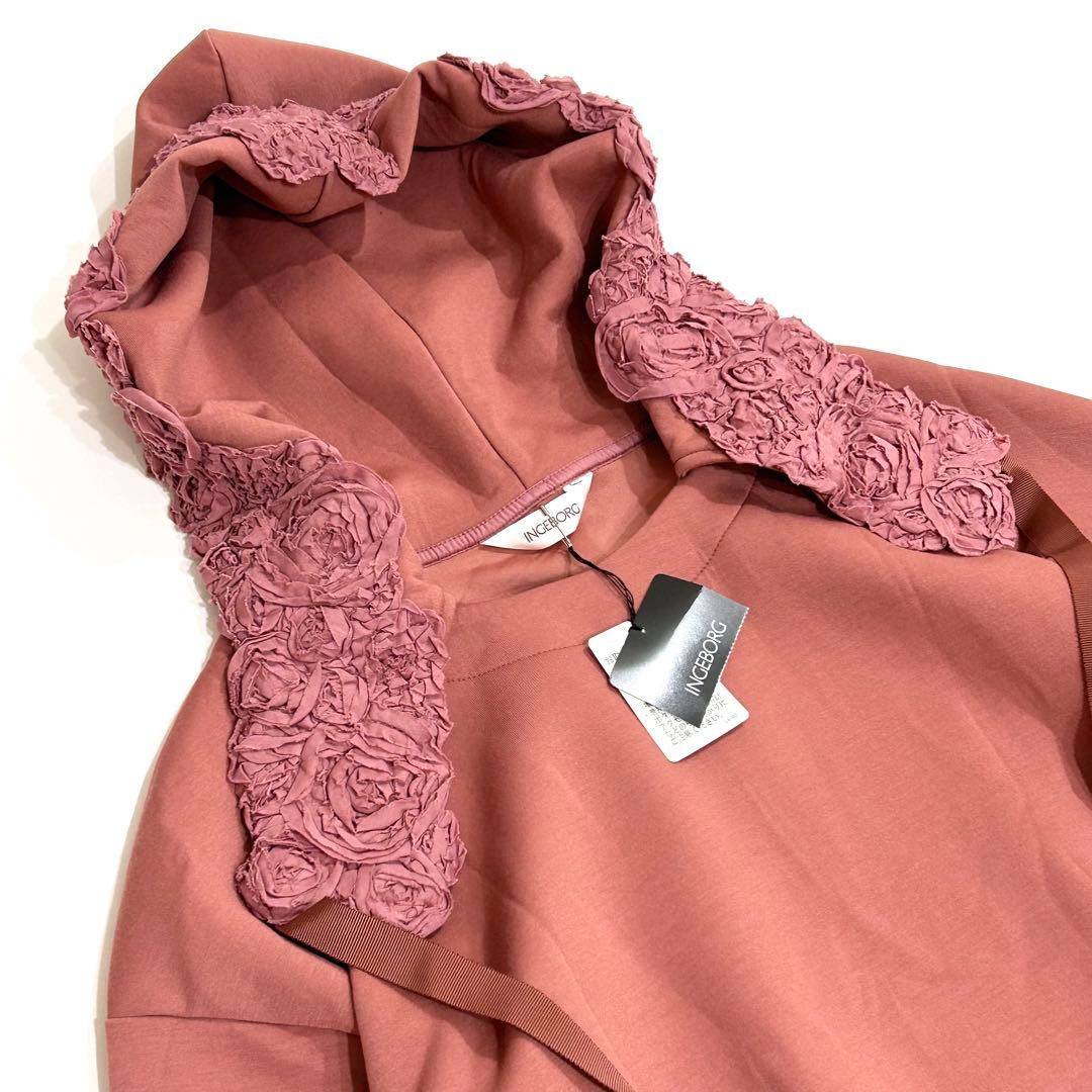 INGEBORG インゲボルグ 薔薇 フリル パーカー フーディ ゆったり