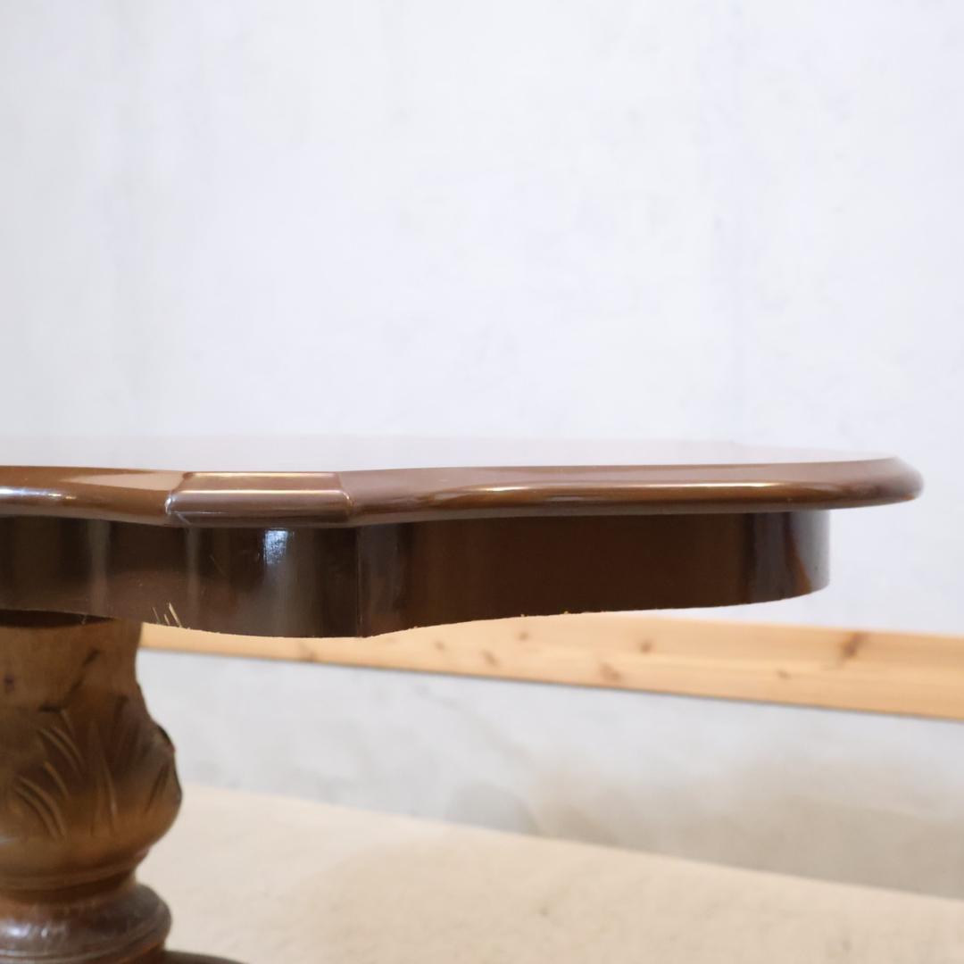 アンティーク調 カフェテーブル 円形 ロココ調 象嵌細工 エレガント 洋風