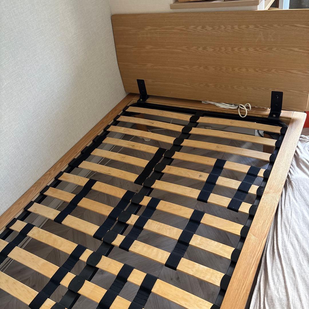 【たのメル便　送料込み】無印良品 ベッドフレーム セミダブル ヘッドボード付