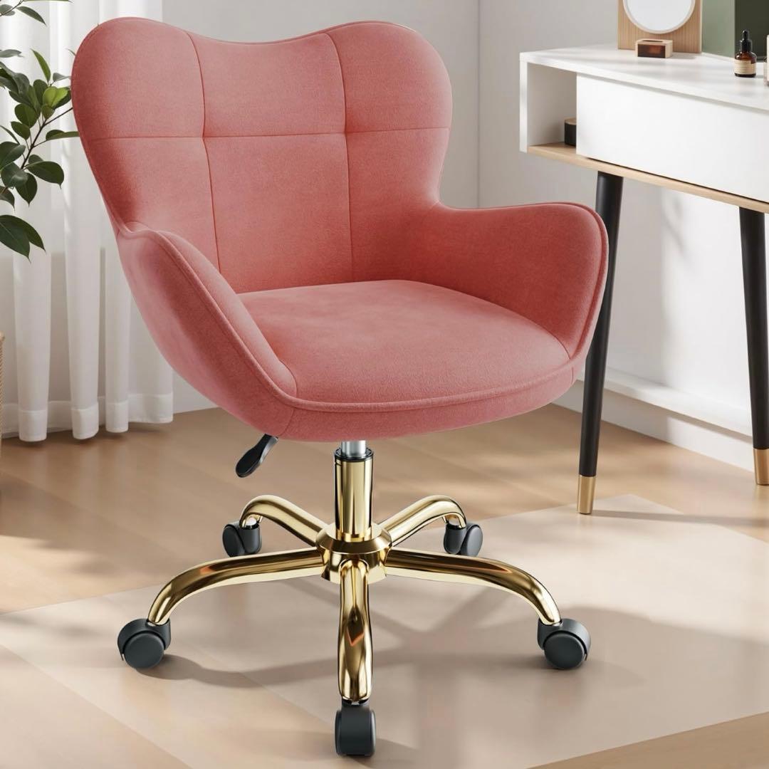 デスクチェア ドレッサーチェア 化粧チェアベルベット リビングチェア高さ調節可能