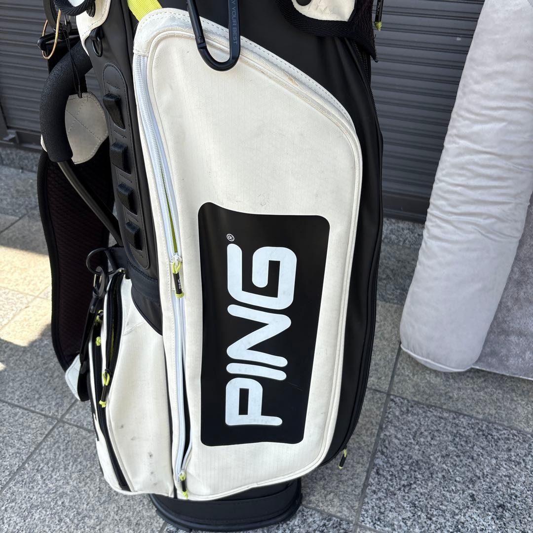 PING キャディバッグ ホワイト ブラック