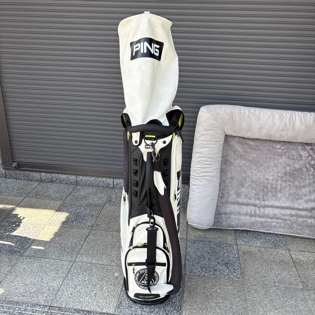 PING キャディバッグ ホワイト ブラック