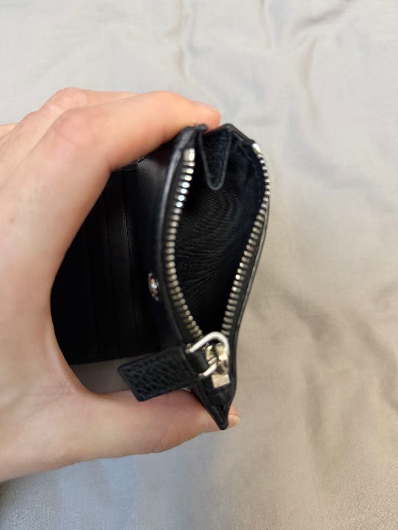 イ*ー様 PRADA ヴィッテロダイノ レザー ミニ財布 ブラック 箱・保存袋付