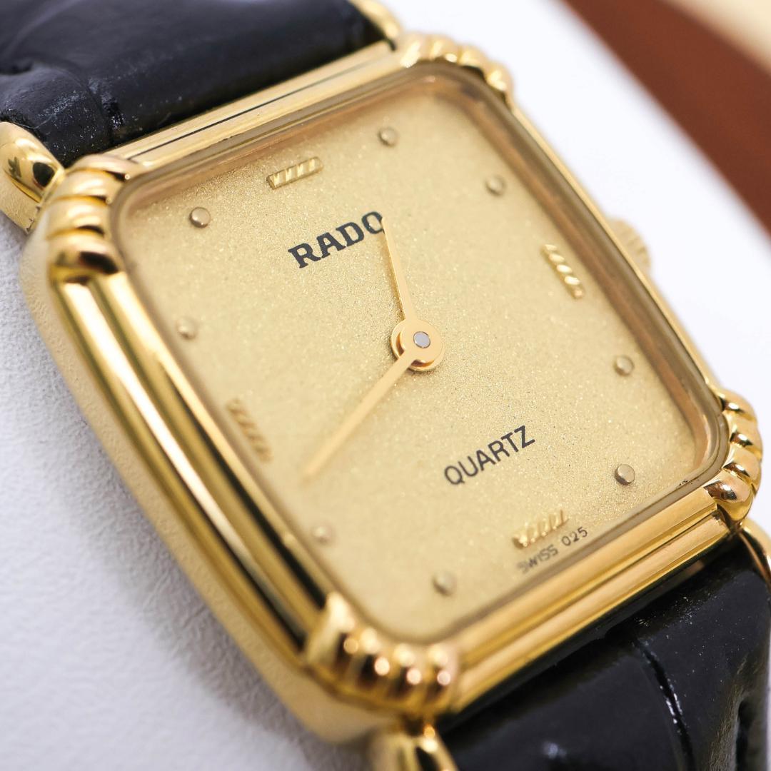 稼働 RADO 腕時計 アンティーク ゴールド レディース 新品電池 2672