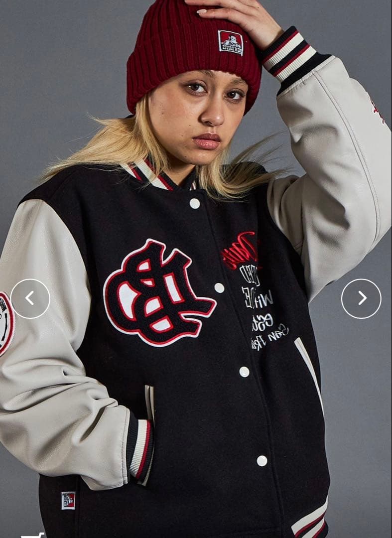 2*m様 BEN DAVIS スタジャン L ブラック/ベージュ　美品