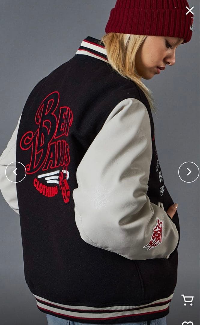 2*m様 BEN DAVIS スタジャン L ブラック/ベージュ　美品