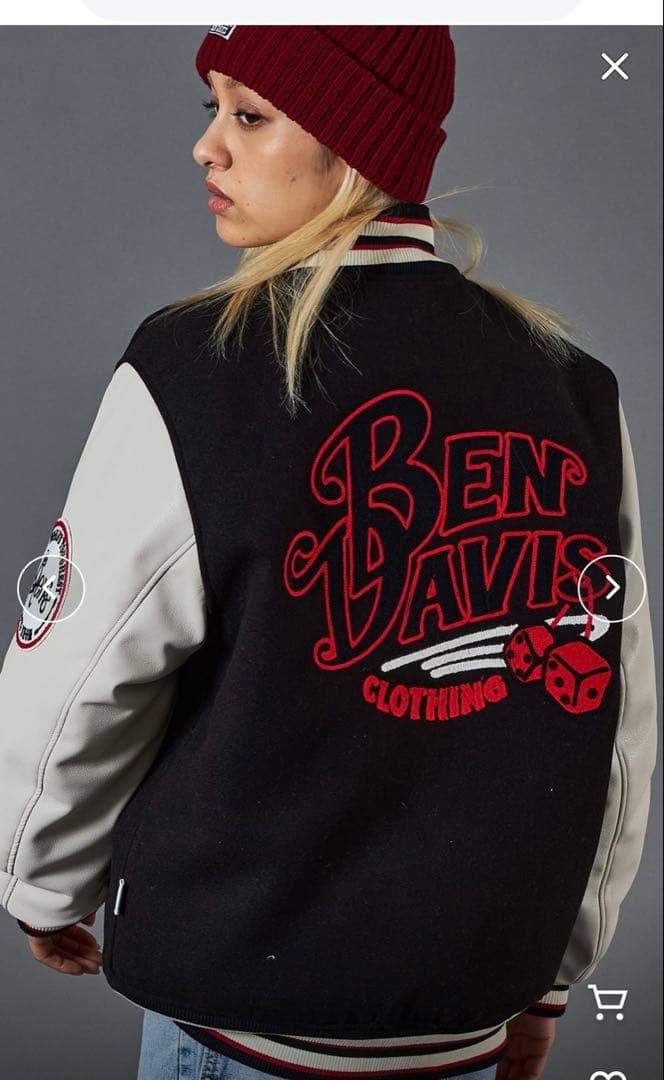 2*m様 BEN DAVIS スタジャン L ブラック/ベージュ　美品