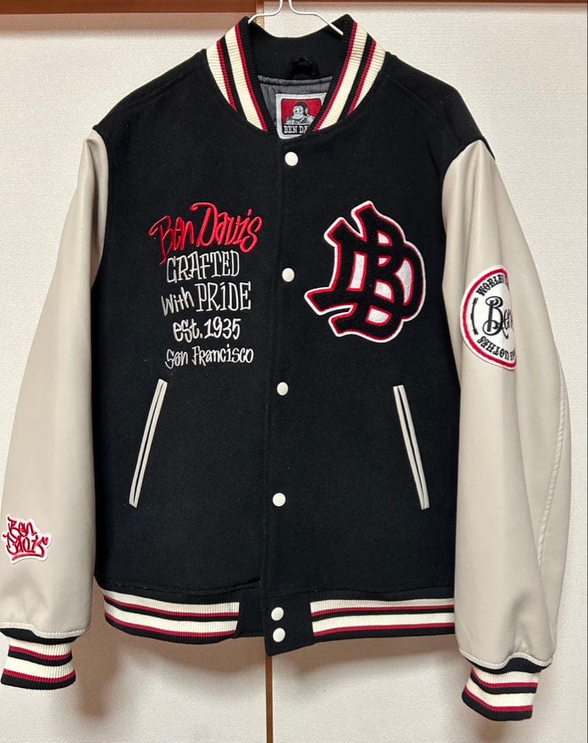 2*m様 BEN DAVIS スタジャン L ブラック/ベージュ　美品