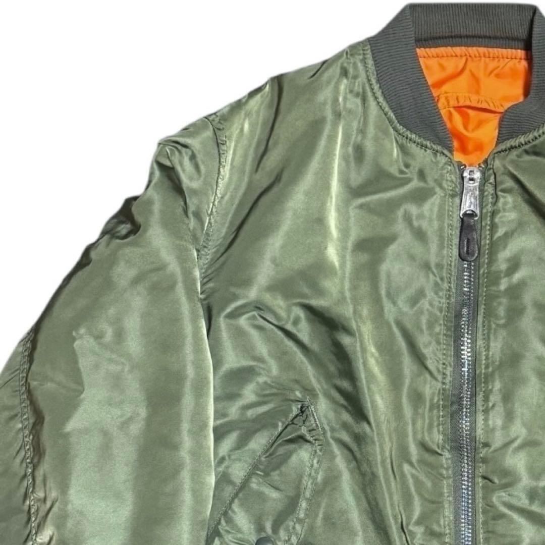 ALPHA 90s USA製 MA-1 短丈 ボンバージャケット セージ L