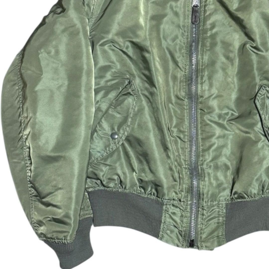 ALPHA 90s USA製 MA-1 短丈 ボンバージャケット セージ L