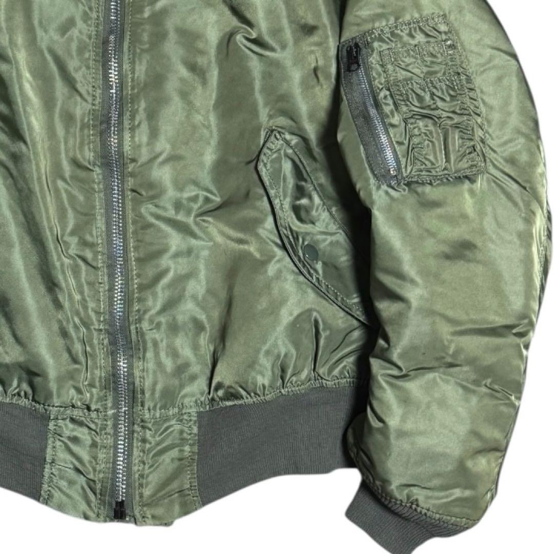 ALPHA 90s USA製 MA-1 短丈 ボンバージャケット セージ L