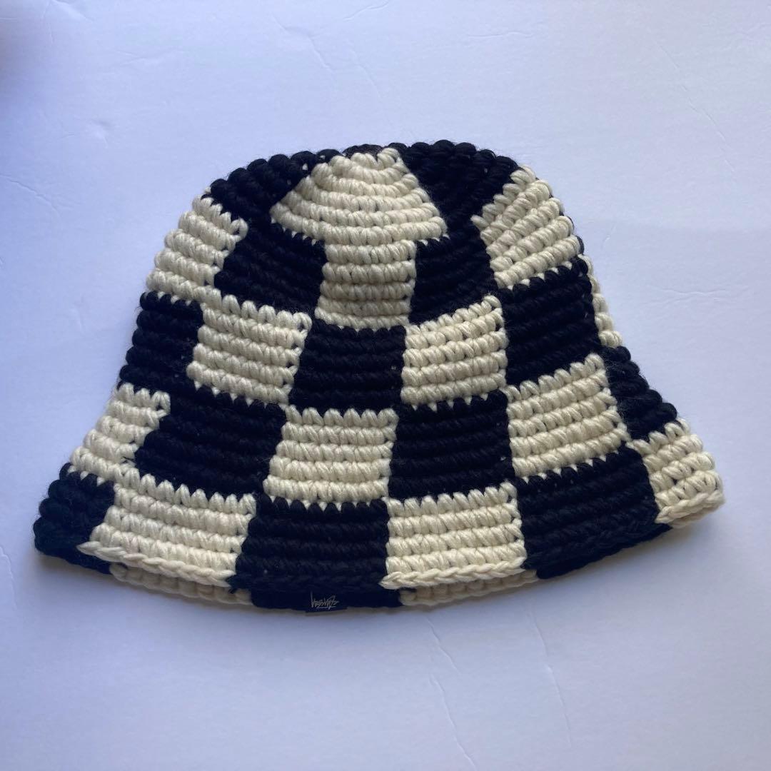 帽子 STUSSY CHECKER KNIT BUCKET