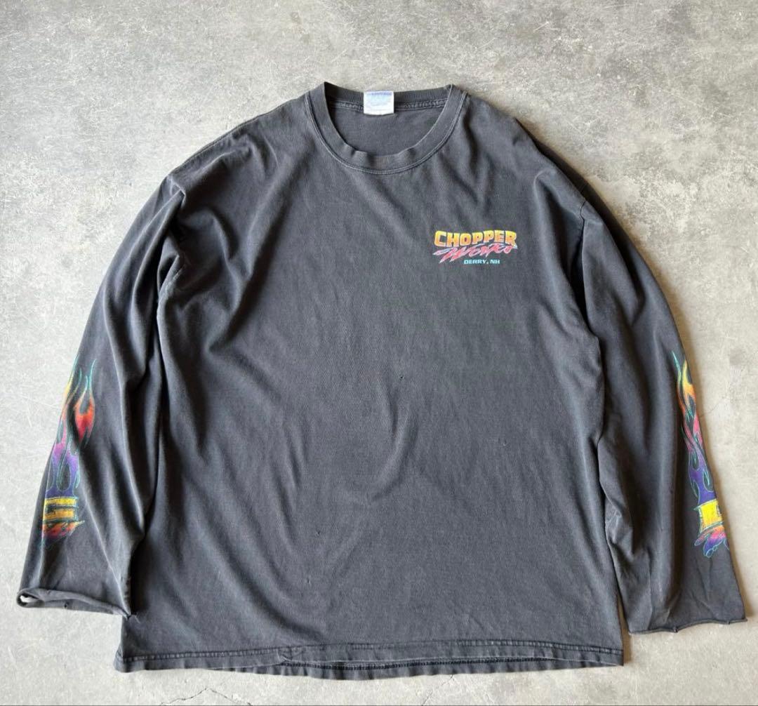 鬼フェード choppers ロンT ファイヤーパターン