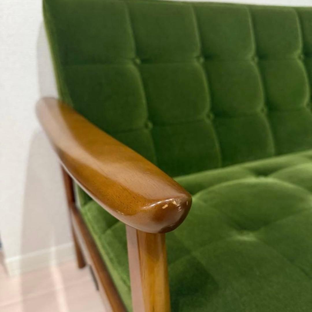 グリーン ベルベットソファのみ
