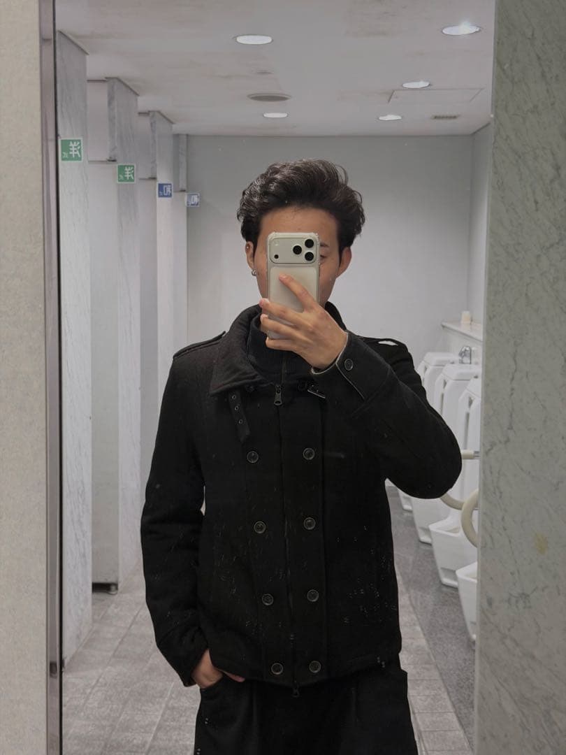 00s archive Pcoat wool ファー Y2K jacket