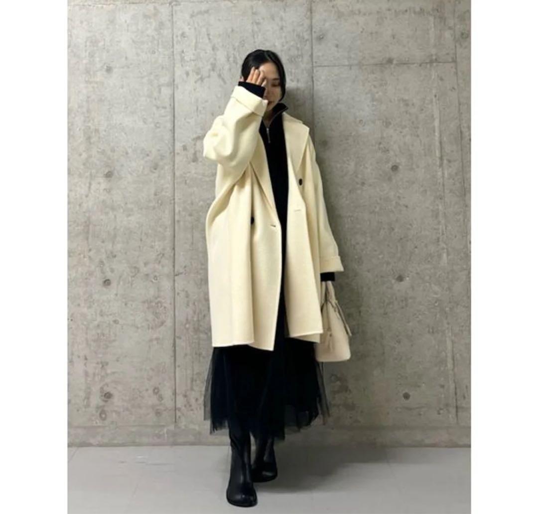 【00サイズ】ワイドシルエットダブルブレストコート