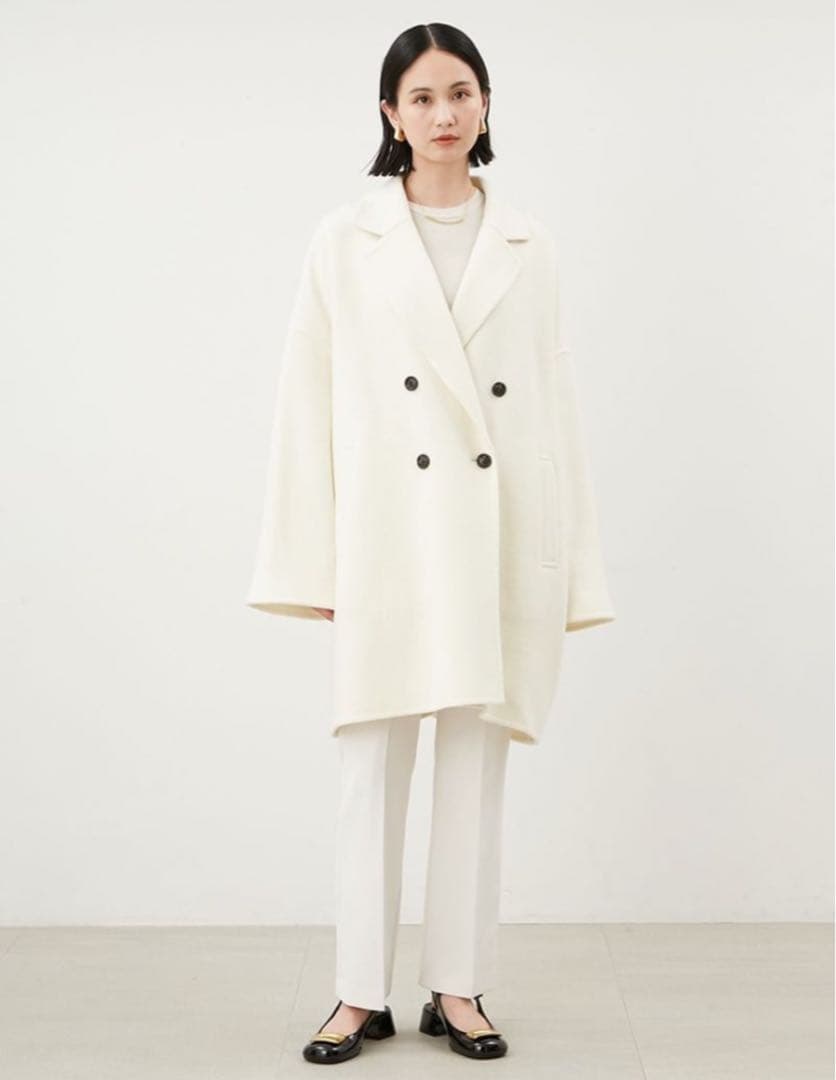 【00サイズ】ワイドシルエットダブルブレストコート