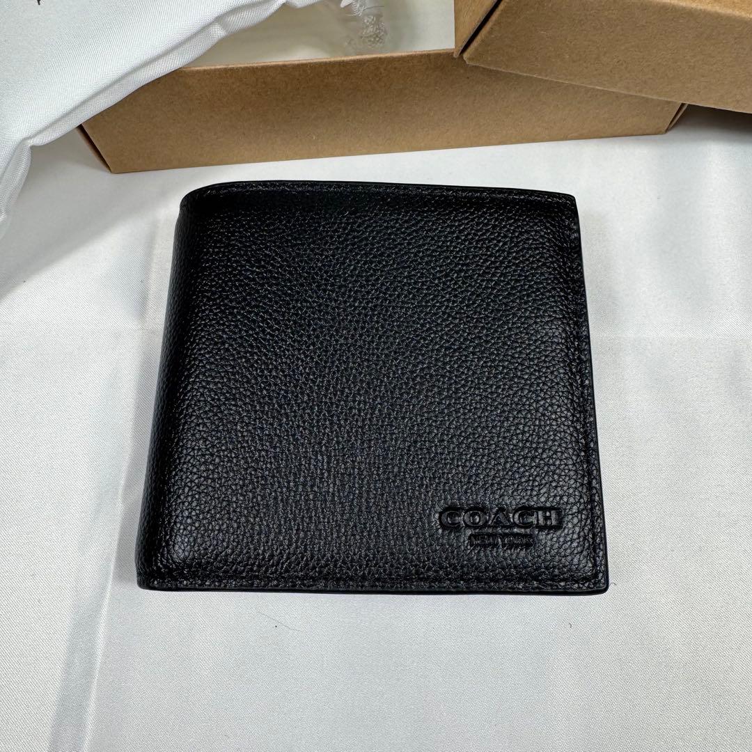 ❤️COACH ブラック 二つ折り財布　黒　レディース　メンズ