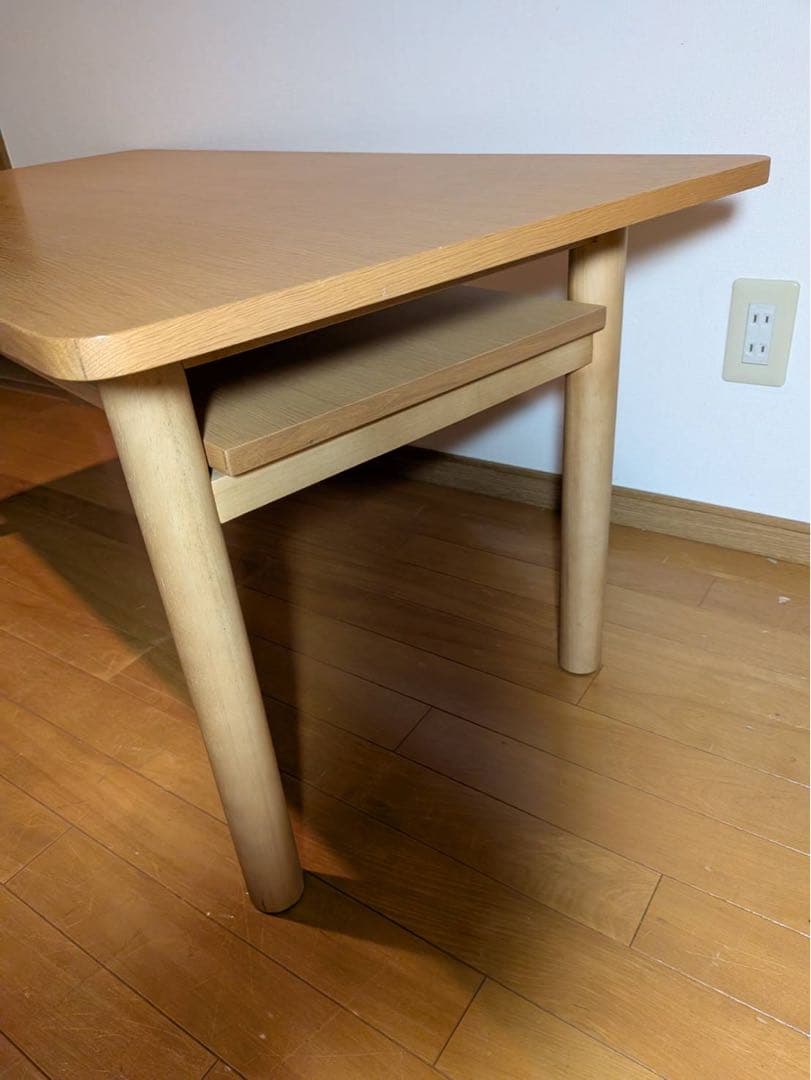 ■送料込■無印良品 木製ミドルテーブル オーク材 ローテーブル センター机