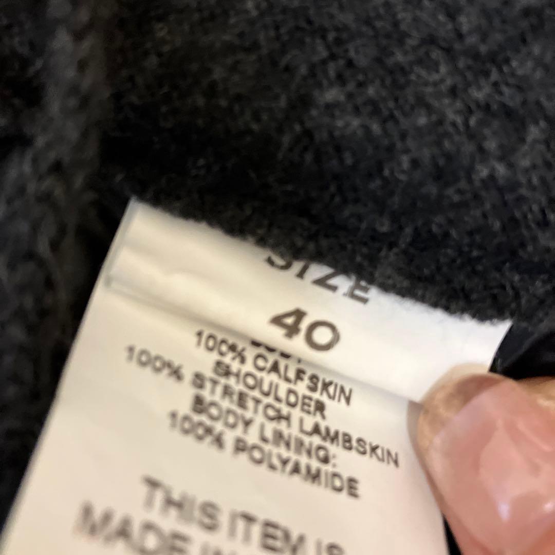 ISAAC SELLAM アイザックセラム ラムスキン ダウンベスト ブラック