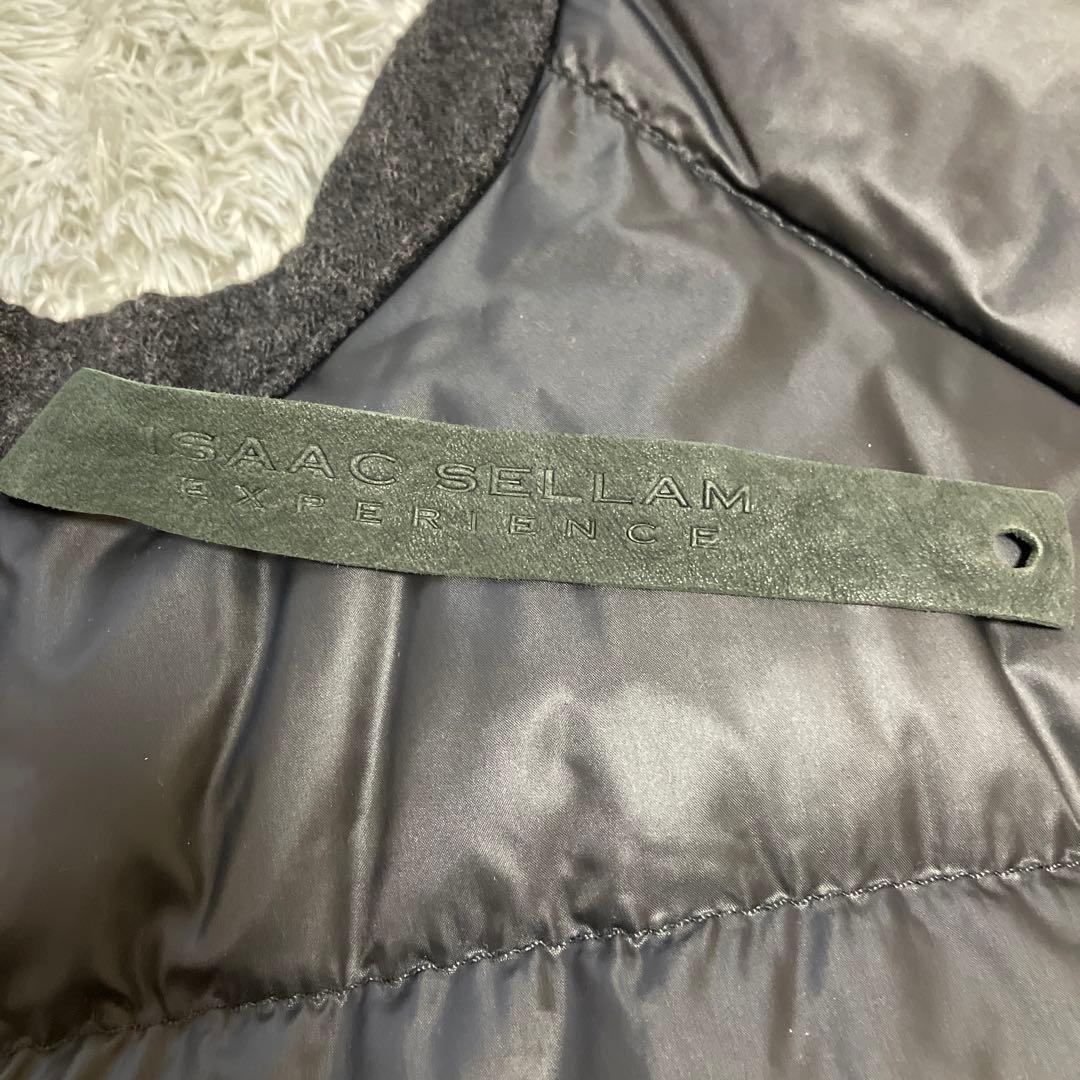 ISAAC SELLAM アイザックセラム ラムスキン ダウンベスト ブラック