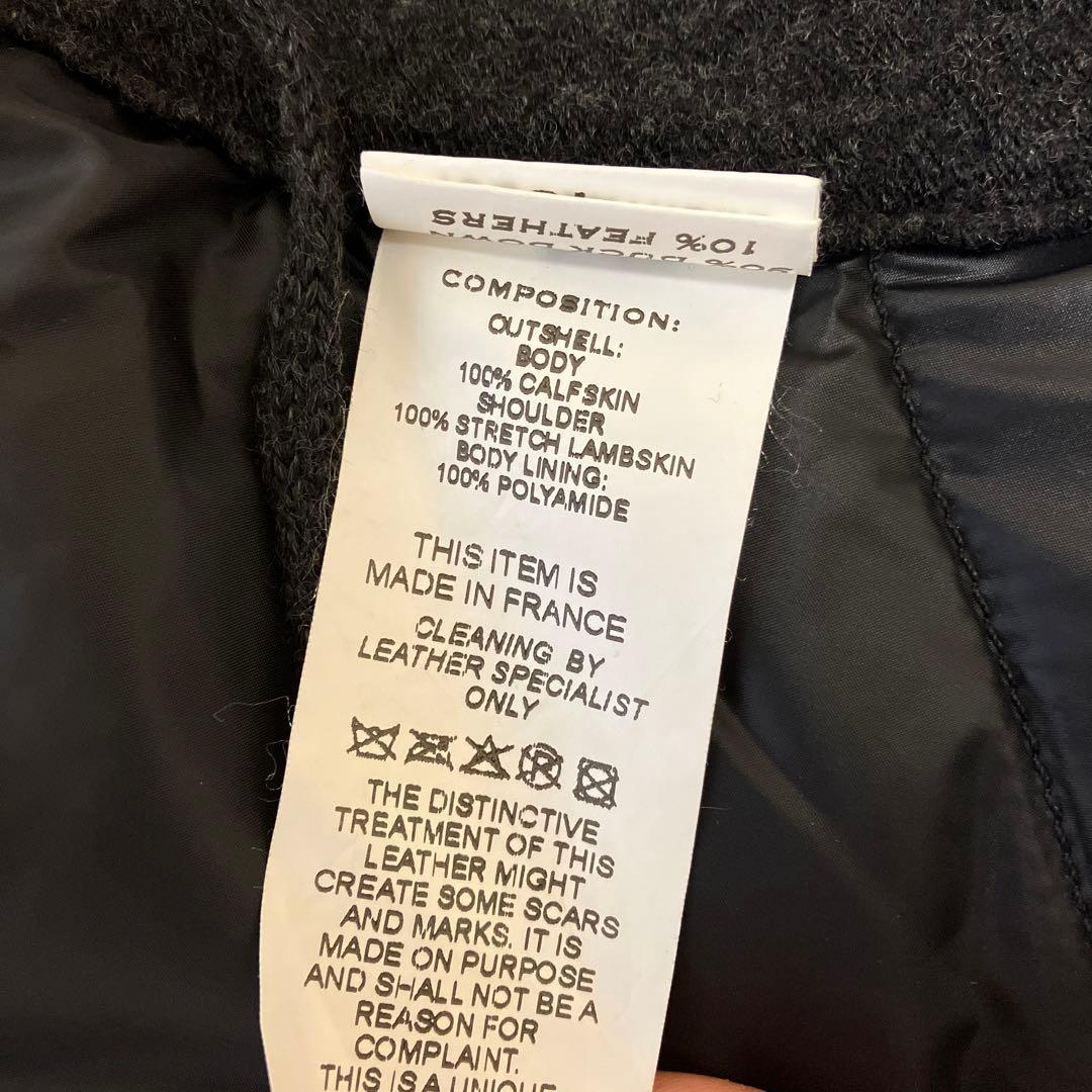 ISAAC SELLAM アイザックセラム ラムスキン ダウンベスト ブラック