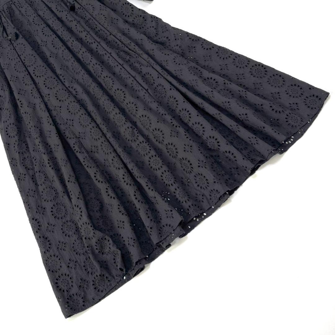 美品 ヌキテパ 刺繍 ロングワンピース コットン エンブロイダリー　サンプル　黒