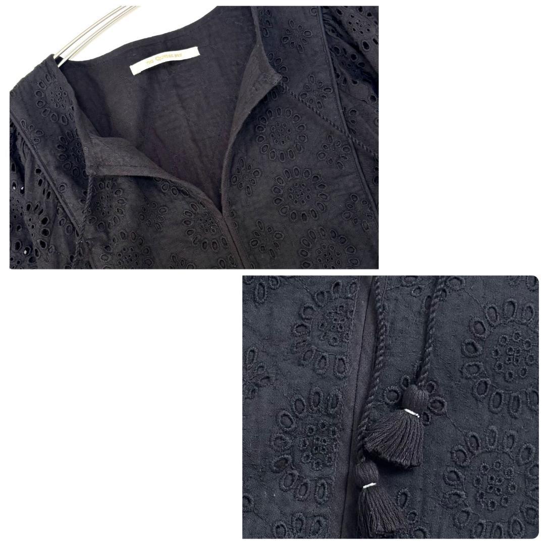 美品 ヌキテパ 刺繍 ロングワンピース コットン エンブロイダリー　サンプル　黒