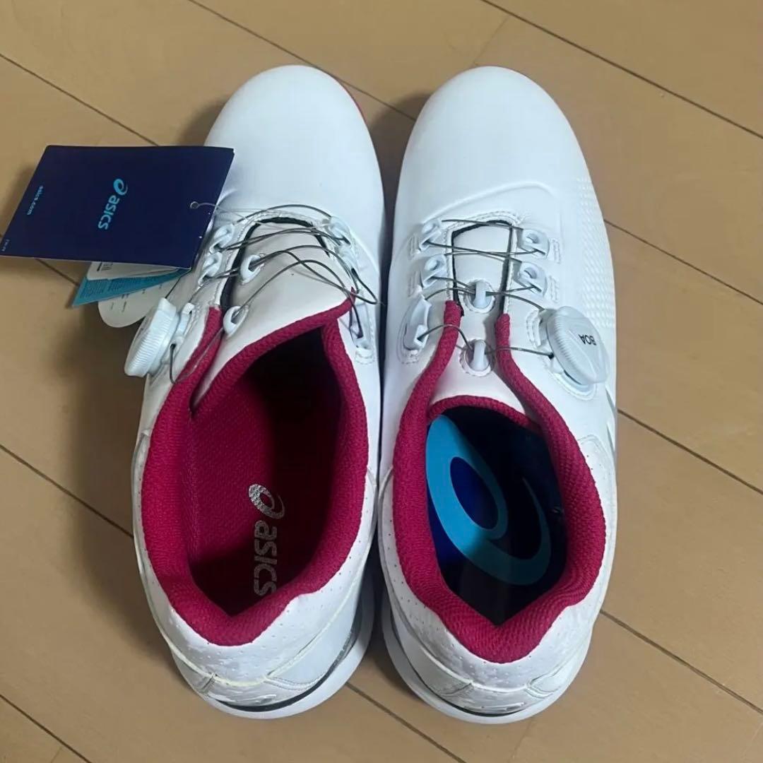 asics ゴルフシューズ BOAシステム ホワイト/ピンク