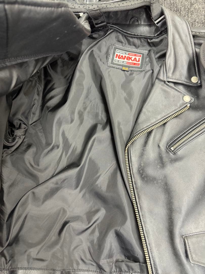 南海部品 NANKAI　レザー 牛革 ジャケット　パンツ　サイズXLB ブラック
