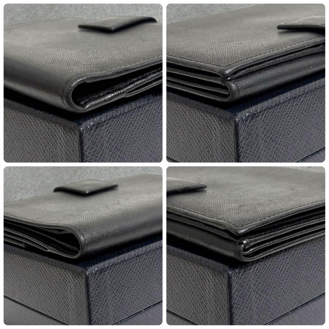 極美品✨ PRADA プラダ 三つ折り財布 サフィアーノ ブラック 三角ロゴ