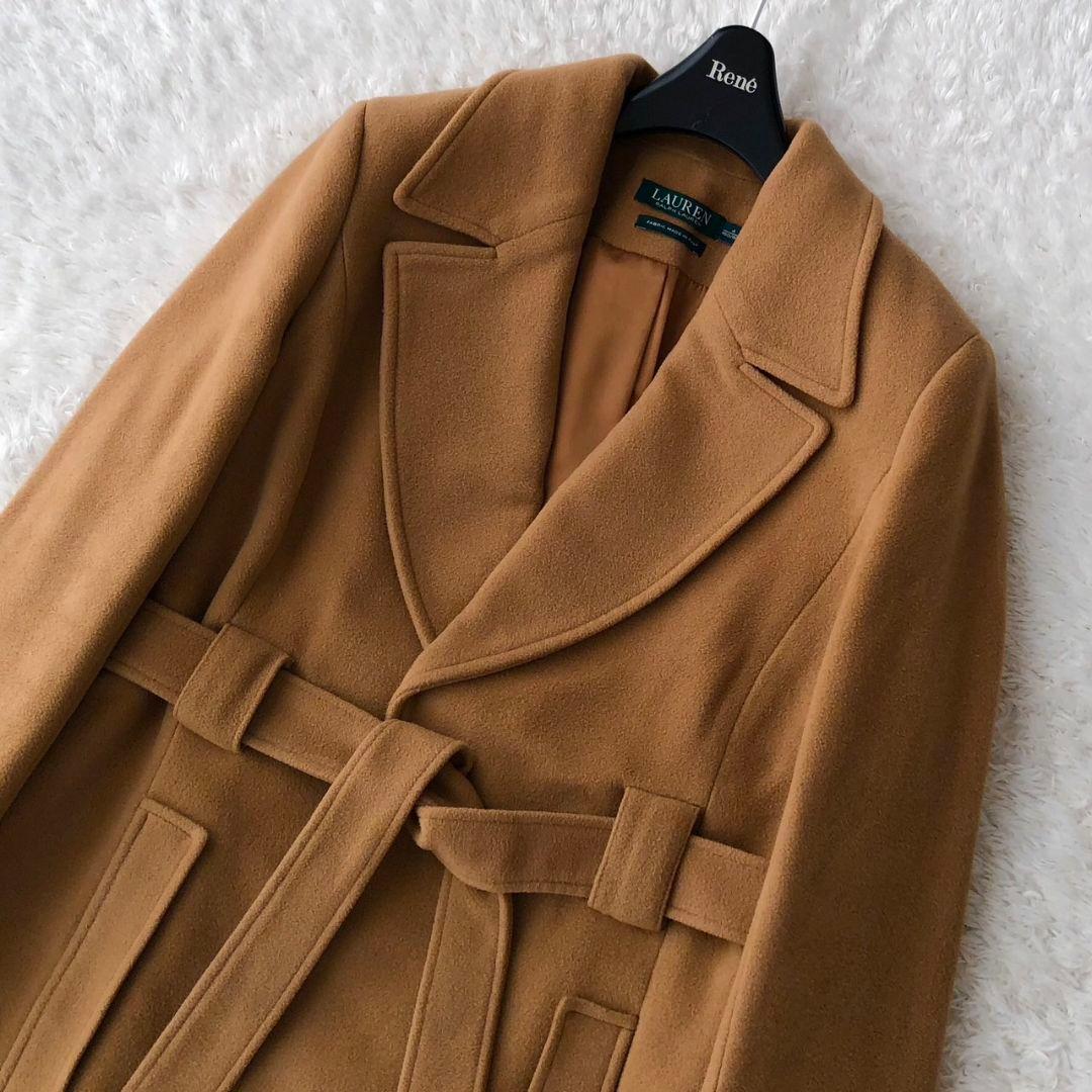 ローレンラルフローレン ガウンコート ロング ベルト キャメル カシミヤ M