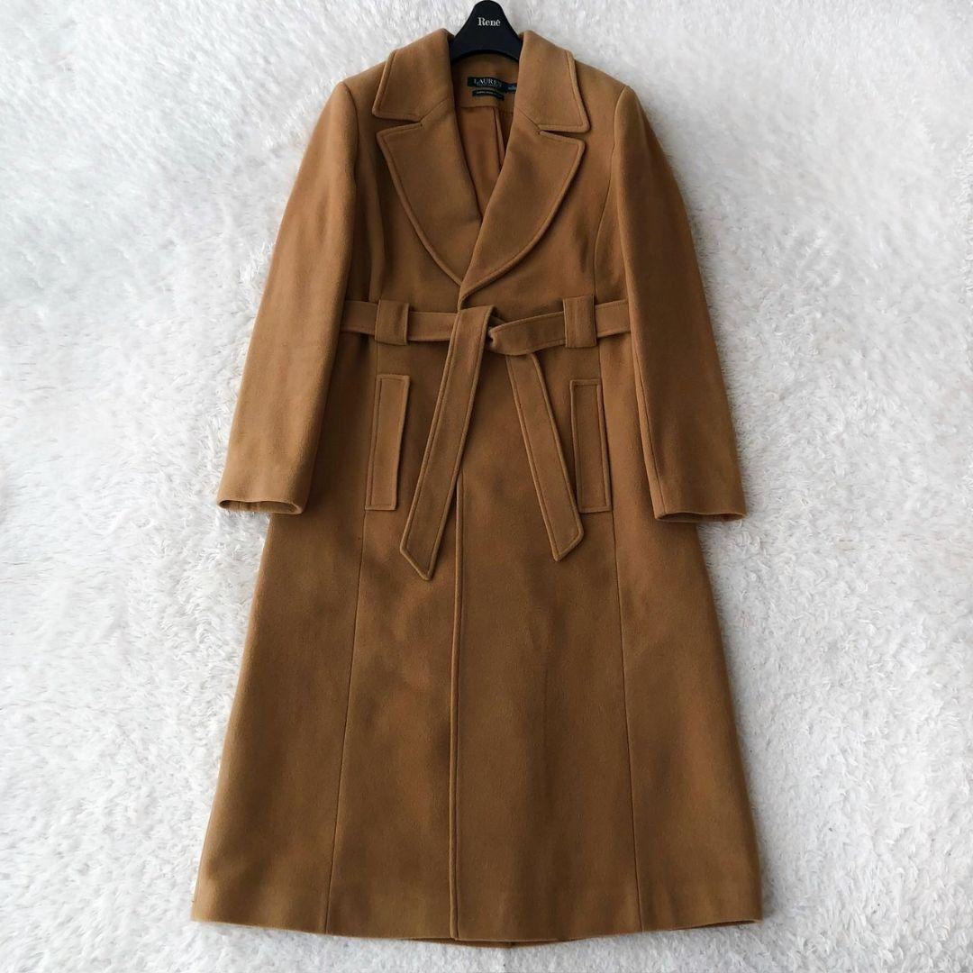 ローレンラルフローレン ガウンコート ロング ベルト キャメル カシミヤ M