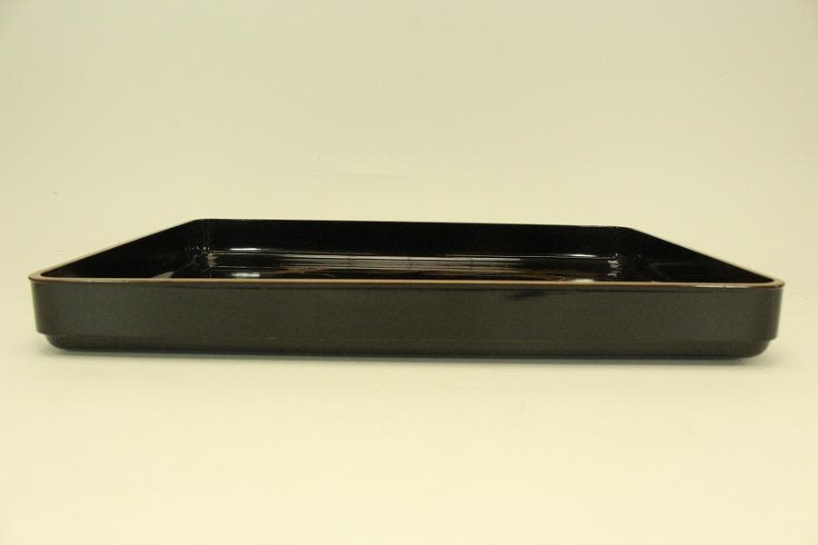 松上鶴蒔絵 四方盆 時代物(A981)