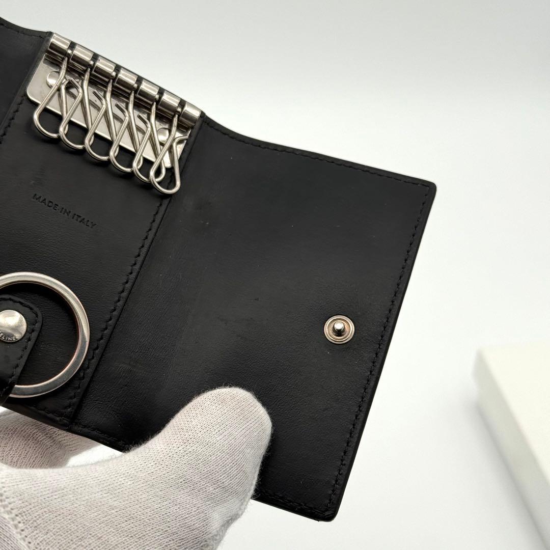 CELINE セリーヌ クロコ型押し レザー 6連キーケース ブラック