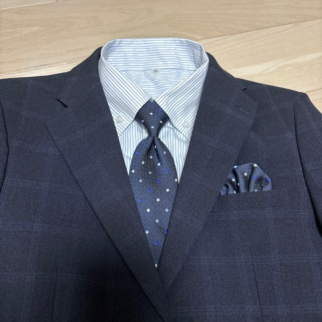 希少 170 人気 ネイビー チェック柄　ワンダーファクトリー 卒服