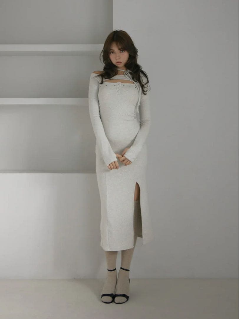 ワンピース andmary Laia oneshoulder dress / gray