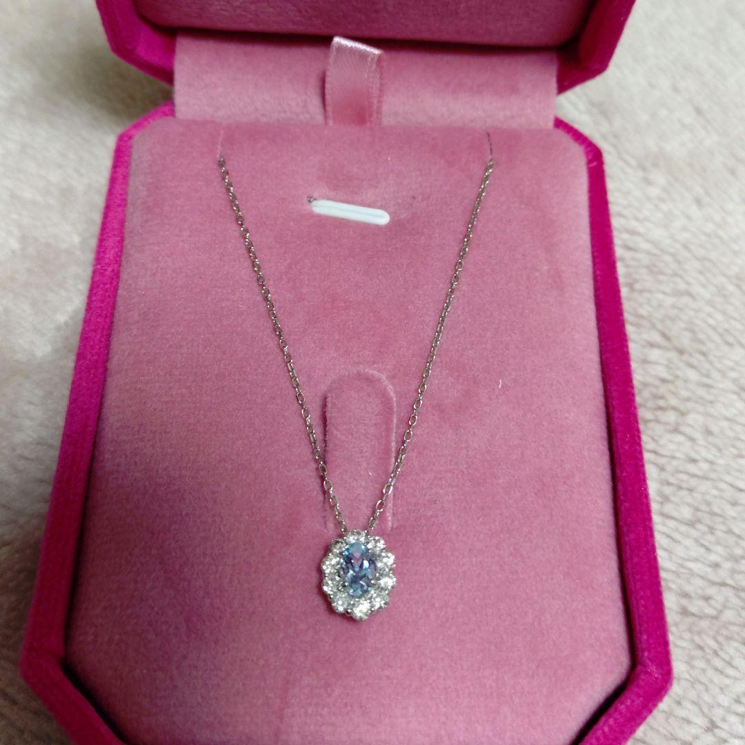 【美品】GEMQUEEN アクアマリンネックレス